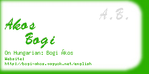 akos bogi business card