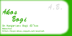 akos bogi business card